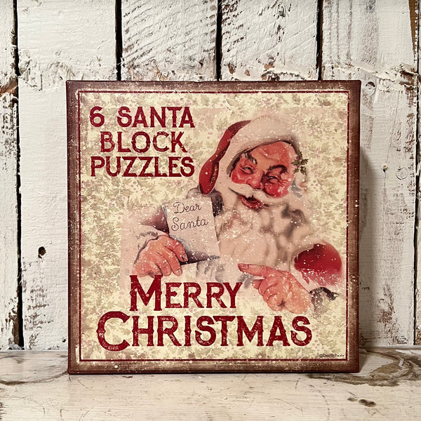 6 vintage inspired Santa puzzles