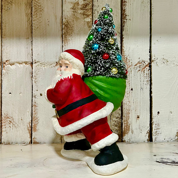 Santa with Bottlebrush Tree