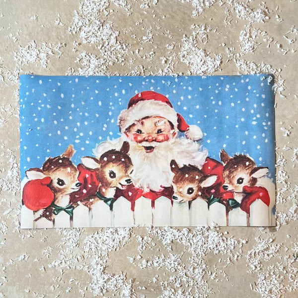 santa & reindeer indoor/outdoor rug