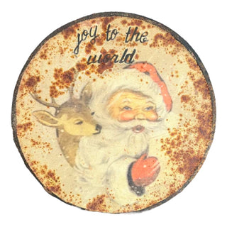 Santa & Reindeer Vintage-Inspired Sign