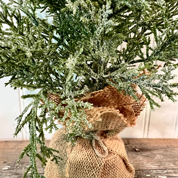 sparkly 19" pine tree with burlap base