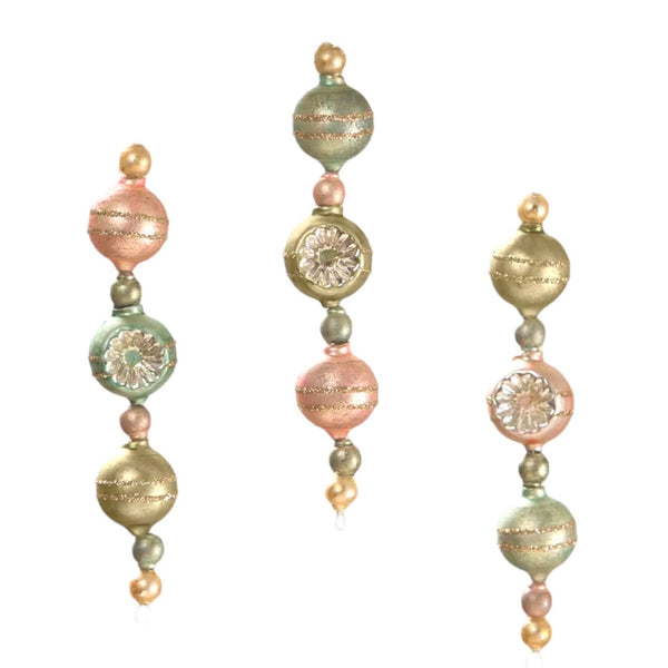 Pastel Dripping Drop Glass Ornament Set