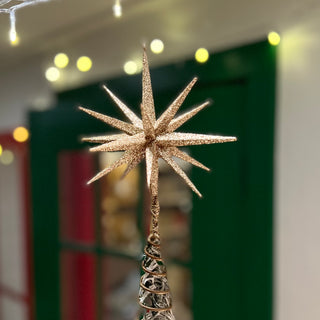 gold Moravian star tree topper