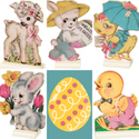 Retro Easter Stand Up Set of 5!