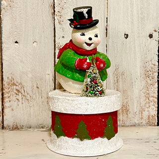 Snowman Decorating Bottlebrush Tree Box
