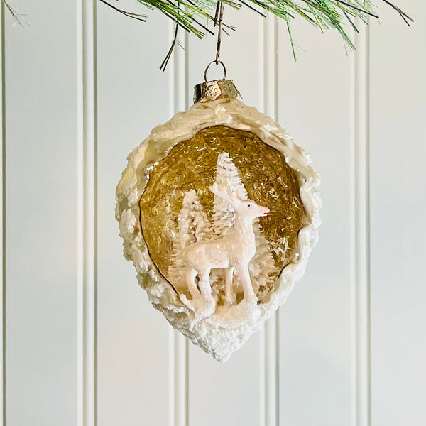 Winter Wonderland Deer Pinecone Indent Ornament