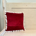 Ho Ho Ho red velvet throw pillow