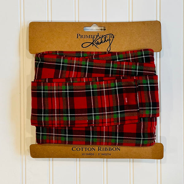 red and green plaid christmas ribbon