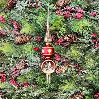 Santa in sleigh indent tree topper