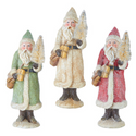 Glittered Santa With Bottlebrush Tree- 3 Color Options