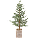 Green Bristle 48" Tree With Glitter & Wooden Base