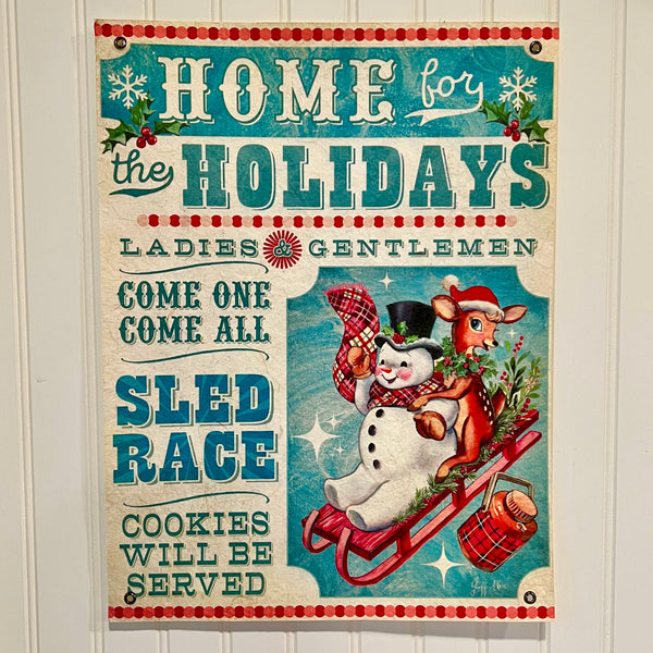 Vintage Christmas 18" Poster set of 2