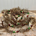 Silver garland with glass beads