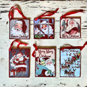 Retro Santa Gift Tag/Ornament Set