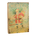 Merry & Bright Santa Metal Book Box