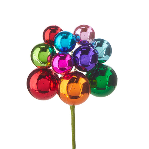 Multi-Colored Shiny Ornament Cluster Pick