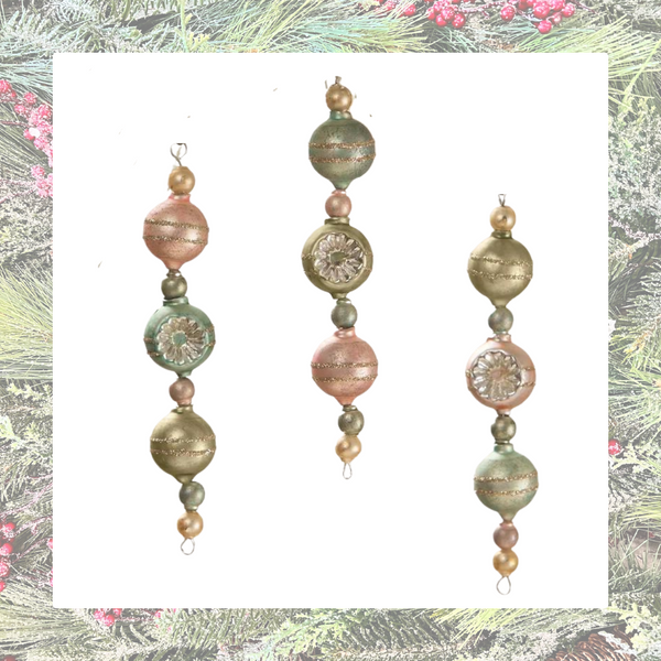 Pastel Dripping Drop Glass Ornament Set