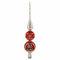 Red & Gold Mercury Glass Indent Tree Topper