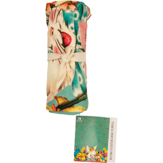 Retro Easter Kitchen Towel Rolled