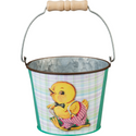 Retro Happy Easter Metal Bucket- Chick