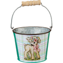 Retro Happy Easter Metal Bucket- Lamb