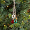 Retro Tinsel & Indent Ornament Cluster On Tree