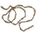 Silver Tinsel & Glass Bead Mini Garland