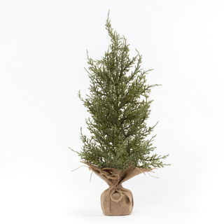 Sparkly 19" Pine Tree With Burlap Base