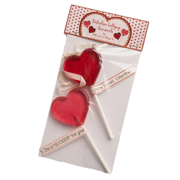 Valentine's Day Lollipop Ornament Set of 2 Package