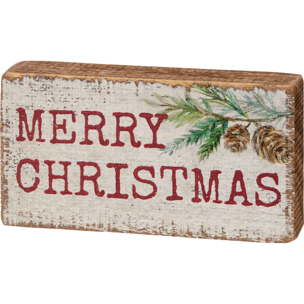 Vintage-Inspired Merry Christmas Block Sign