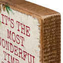 Vintage-Inspired Most Wonderful Time of The Year Block Sign Depth